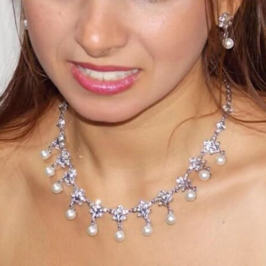 Bridal Jewelry Sets Silver W White Pearl And Rhinestone Crystal Jewelry Sets